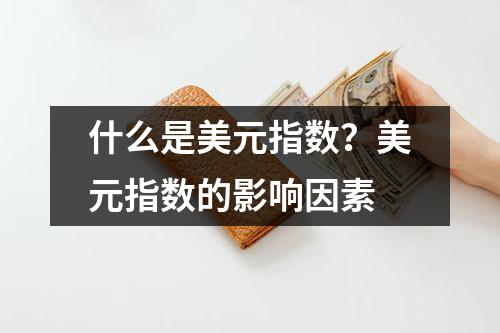 什么是美元指数？美元指数的影响因素